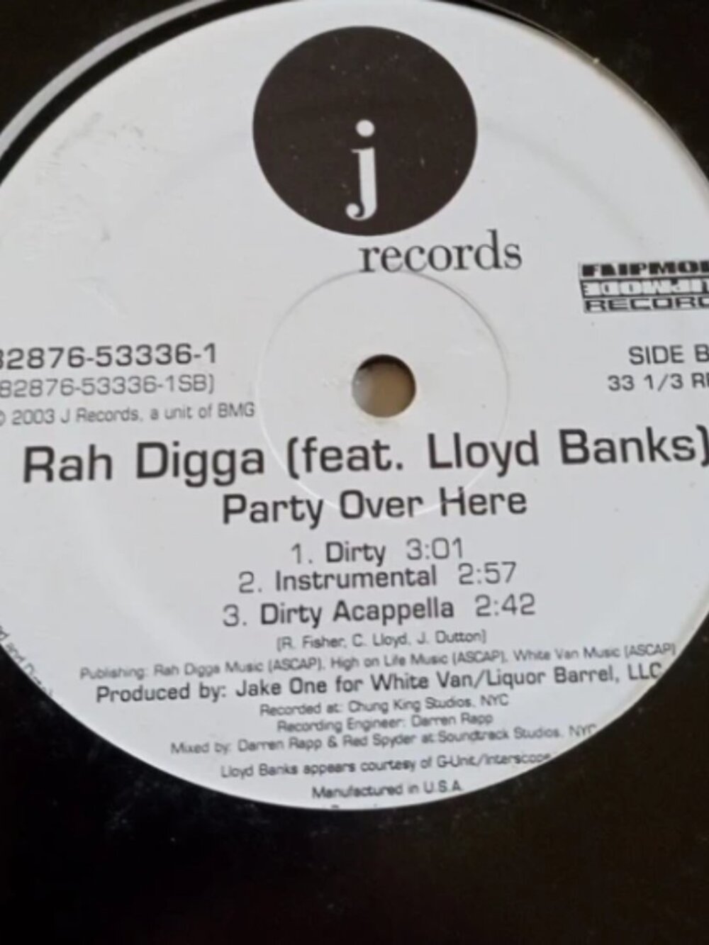 Rah Digga Feat. Lloyd Banks, Party Over Here 12" Vynal Record New Never Played